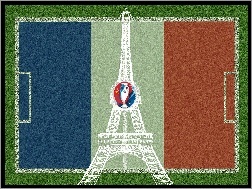 Logo, Wieża, Boisko, Euro 2016, Eiffla